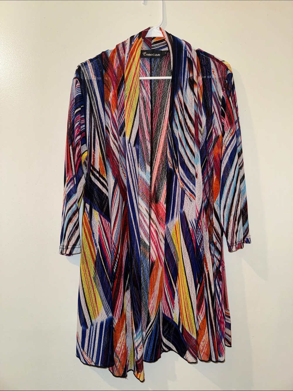 Roma Vibrant Multicolor Striped Open Cardigan